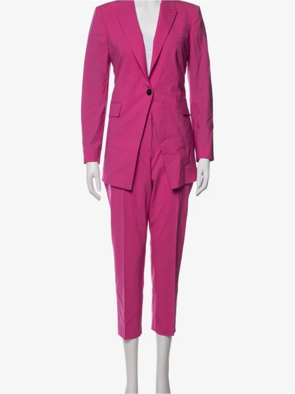 Theory Fuchsia Single-Button Tailored Blazer and Trousers